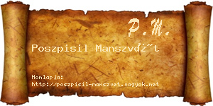 Poszpisil Manszvét névjegykártya